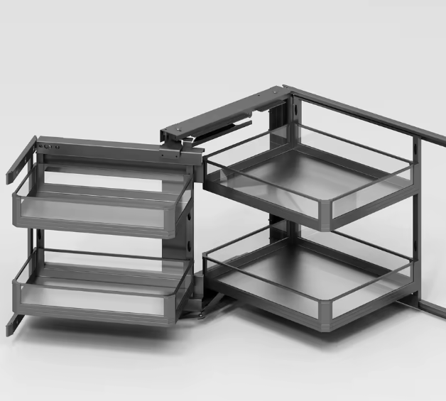 Këndore kuzhine prej çeliku inox me xhama