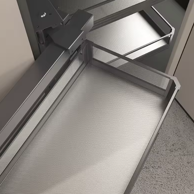 Këndore kuzhine prej çeliku inox me xhama