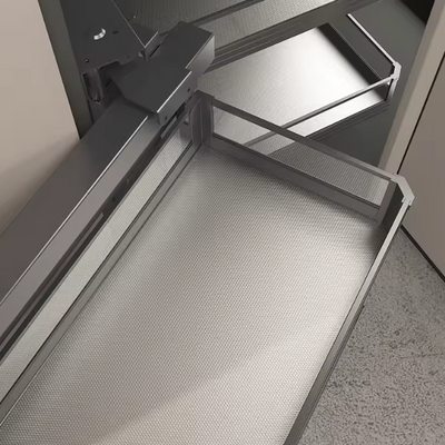 Këndore kuzhine prej çeliku inox me xhama